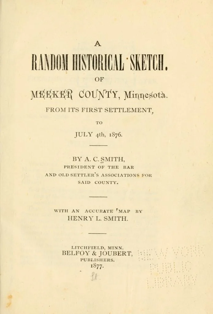 A random historical sketch of Meeker County, Minnesota title page